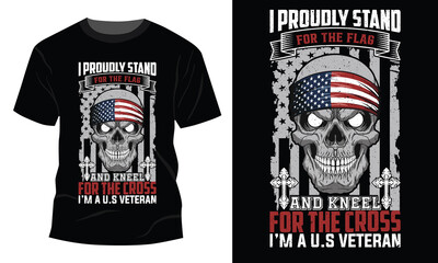 I Proudly Stand for The Flag Kneel for The Cross DT Adult T-Shirt