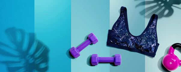 Fitness theme with equipments