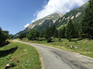 mountain road in the swiss mountains