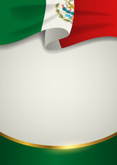 Mexico insignia with decorative golden line