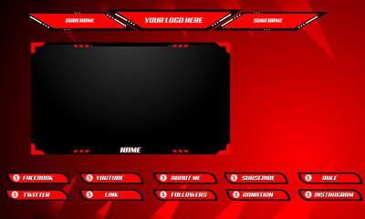 Twitch Facecam, Overlay, Panels Template