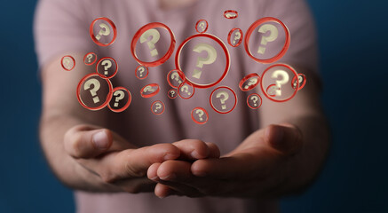 Infinite question marks, original 3d illustration