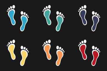 Set of web icons for feet flat design.