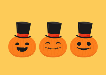 Pumpkin cartoon vector. Halloween vector background. Pumpkin face.