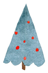 Christmas tree illustration. Christmas postcard design - 454978048