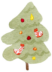 Christmas tree illustration. Christmas postcard design - 454978079