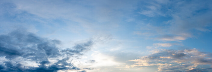 panorama blue sky and white clouds on daytime background