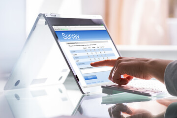 Fototapeta premium Online Survey Poll And Digital Research Form