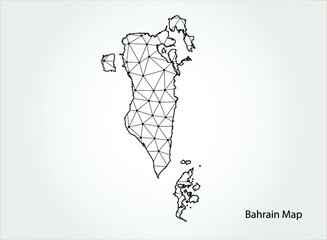 Bahrain Map Global network mesh Social communications background	