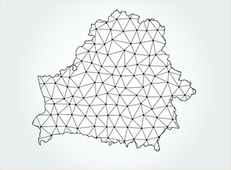 Belarus map Global network mesh Social communications background	