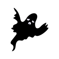 Abstract halloween ghost with face silhouette for celebration design
