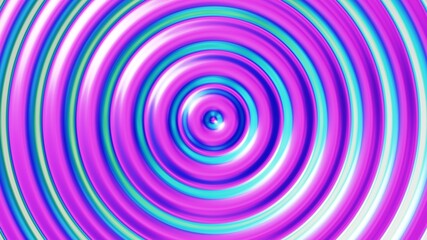 3D illustration of the trendy 80s style waving iridescent radial glossy background