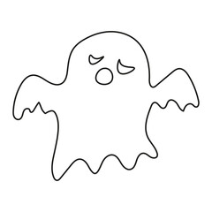 Halloween ghost face silhouette in abstract style