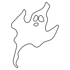Halloween ghost face silhouette in abstract style