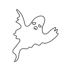 Halloween ghost face silhouette in abstract style