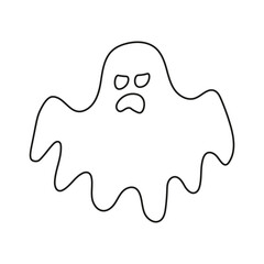 Halloween ghost face silhouette in abstract style