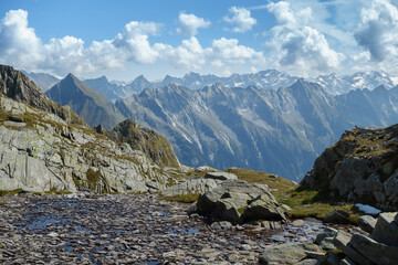 Alpenblick über die Berge von Österreich