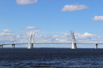 Fototapeta premium bridge over the river and sky