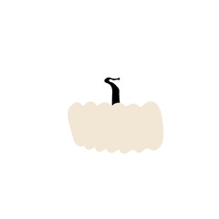 Autumn pumpkin plant Agriculture symbol. Fall decor. Fresh healthy food.