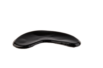 Black Gel eye patches, collagen masks for skin under eyes, isolated on white background