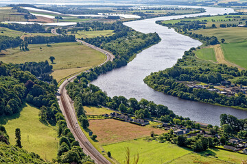 View from Kinnoull Hill of River Tayl - Perth - Scotland