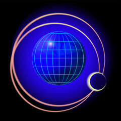 planet earth and the moon in space vector
