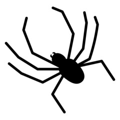 Doodle halloween scary black silhouette spider