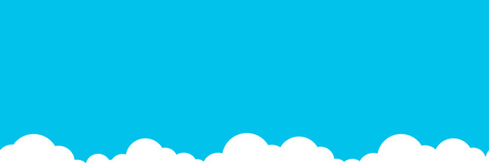 Blue sky and white clouds, seamless pattern and space for text. 