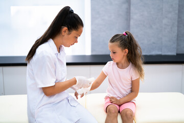 Arm Wound And Fractures. Nurse Doctor Child Treatment