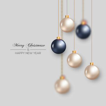 Christmas Ball With White Blue Concept