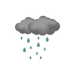 Rainy vector icon isolated on white background, Weather symbols