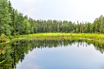 Fototapeta na wymiar Landscapes on a golf course in rural Alberta