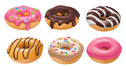 Set of delicious donuts