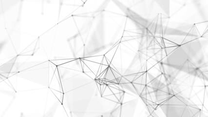 Abstract illustration with connected dots and lines. Digital network background. 3D rendering. © Ginger Hamster