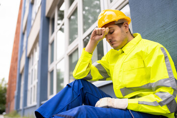 Upset Sad Construction Worker