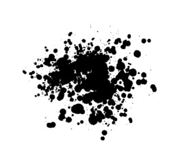 Set of Grunge Design Elements. Black blots. Brush Strokes. Vector illustration