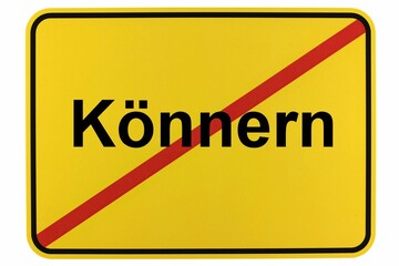 Illustration eines Stadtausgangsschildes der Stadt Könnern