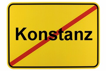 Illustration eines Stadtausgangsschildes der Stadt Konstanz