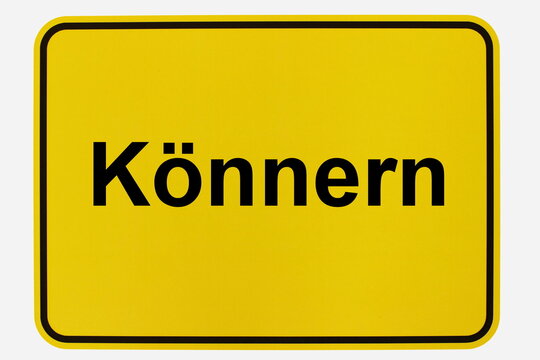 Illustration eines Stadteingangsschildes der Stadt K&ouml;nnern