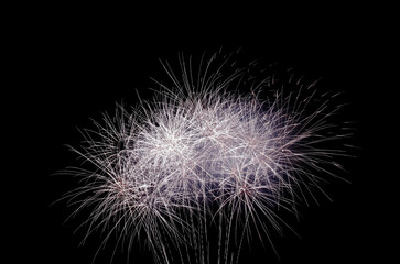 Fireworks finale cluster monohrome