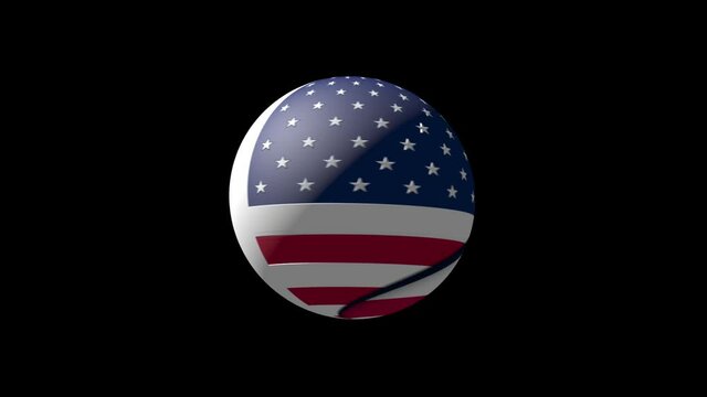 Ohio and United Stats of America 3D Ball Flag - 3D rotation