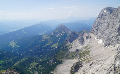 Naklejka premium a beautiful alpine panorama of Dachstein mountain in Austria