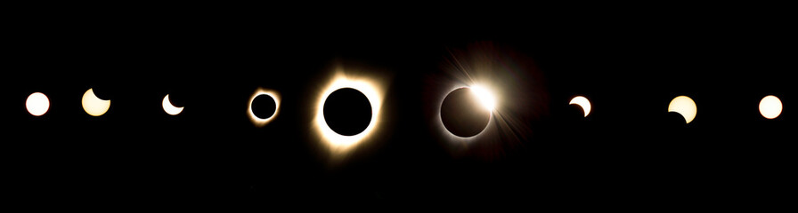 Eclipse 2019 in Oregon Full stages 