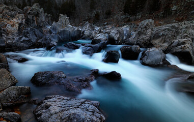 River cascade over granite