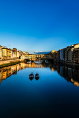 Fireze, fiume arno e Ponte Vecchio. - obrazy, fototapety, plakaty