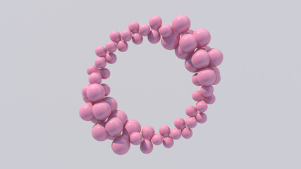Abstract pink circle shape. 3d render.