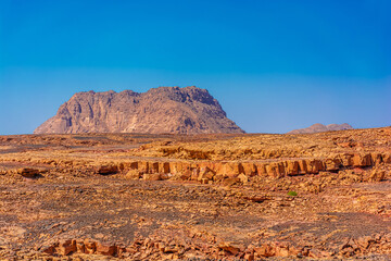 Fototapeta na wymiar Colored Salam canyon in the Sinai Peninsula, beautiful curved limestone stones.