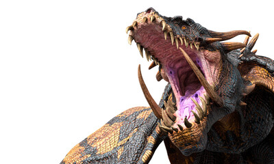 master dragon is angry with copy space side view