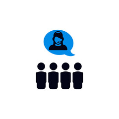 Business meeting video conference icon