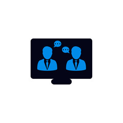 Group video conference or meeting icon
